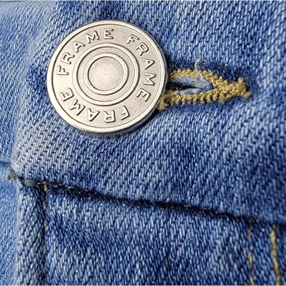 ⬇️ FRAME Denim Le Crop Mini Boot High Waist Frayed Hem Sustainable Jeans Size 32 - Picture 4 of 13